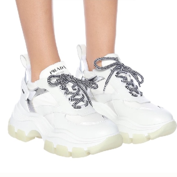 WORN ONCE! UNISEX (WOMENS 8/MEN 5 1/2) PRADA SNEAKERS. EXCELLENT CONDITION! - Picture 13 of 13